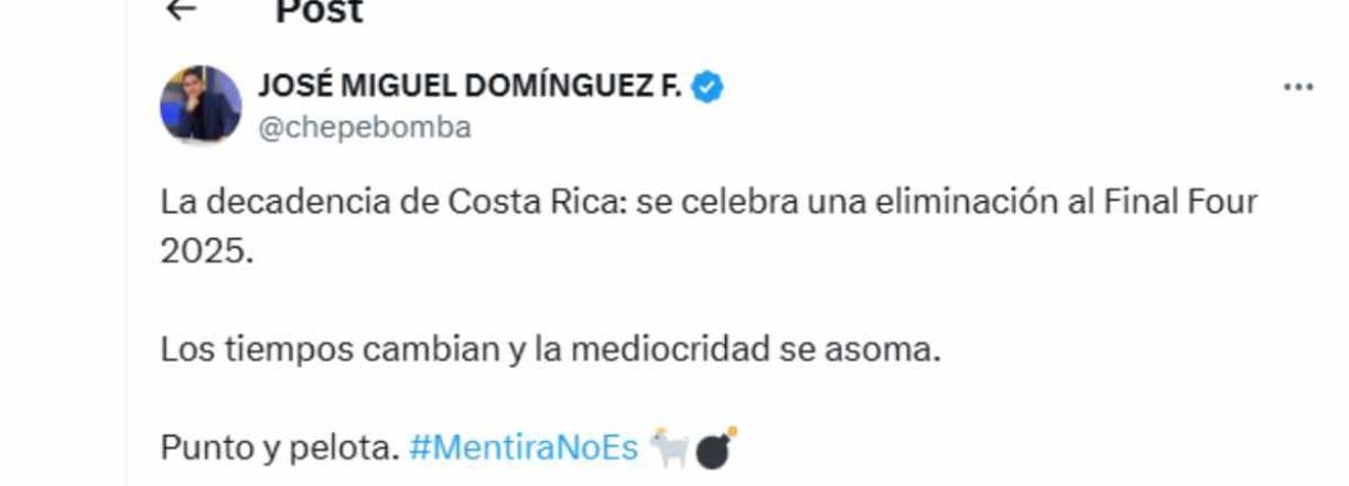 ChepeBomba de Panamá le dejó su dardo a los ticos. 