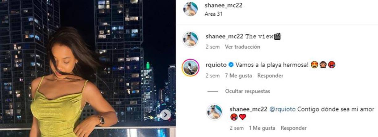 En uno de sus mensajes, Romell Quioto le comentó a Shanee Mclaughlin y la invitó a salir a la playa. Ella le respondió: “Contigo donde sea mi amor.”