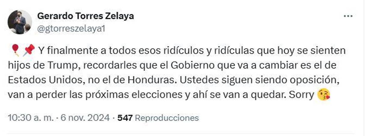 Gerardo Torres Zelaya, vicecanciller de Honduras, aprovechó la oportunidad para dejar un mensaje a la oposición política de país. 