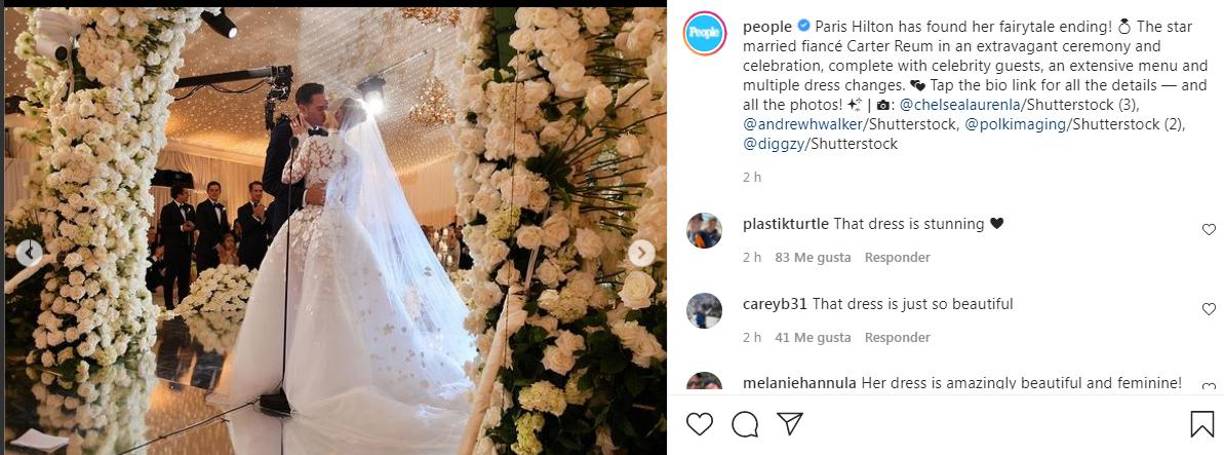 ¡Como una princesa! Así lució Paris Hilton en su boda de ensueño con Carter Reum
