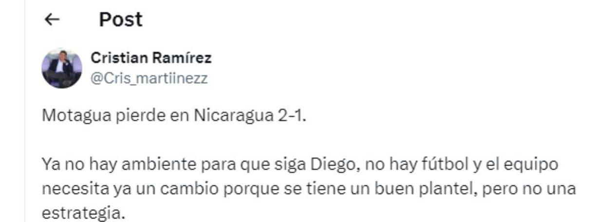 ”Ya no hay ambiente para que siga Diego “, fue otro de los comentarios.