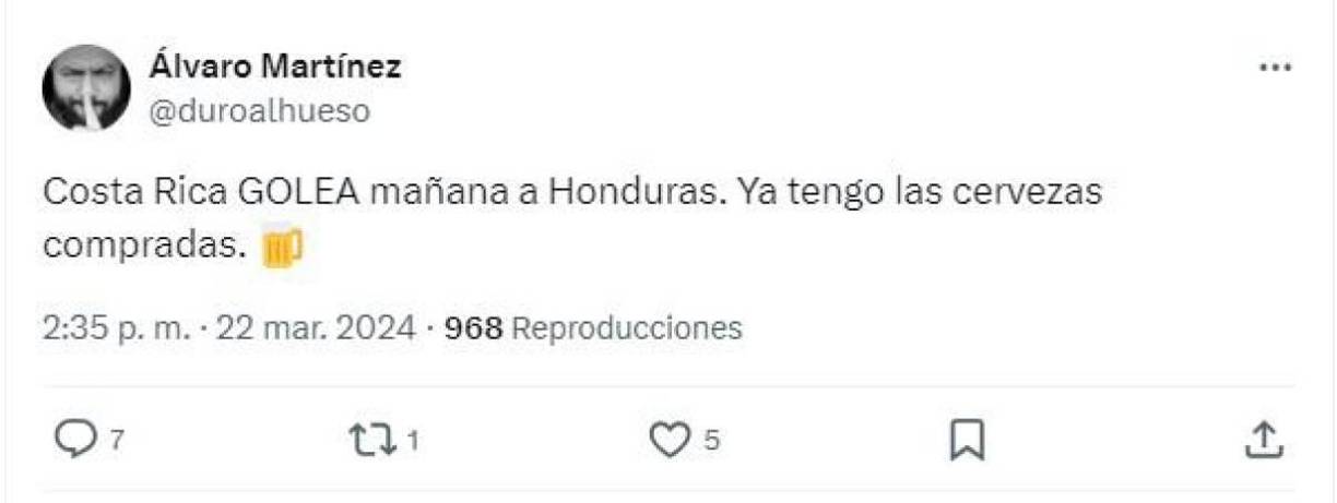 Álvaro Martínez es un periodista panameño que afirma que Costa Rica va a golear a Honduras.