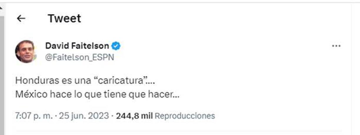 ”Honduras es una caricatura”, fue el contundente comentario de Faitelson en el transcurso del juego.