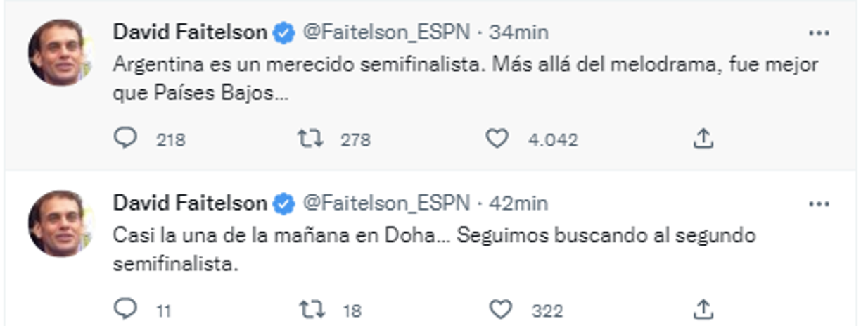 El polémico periodista mexicano,David Faitelson, resaltó la participación de Argentina en Qatar.