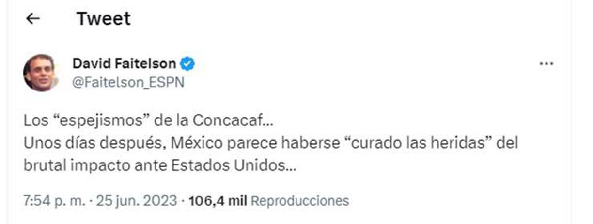 Este fue otro de los mensajes de Faitelson cuando estaba en disputa el Honduras vs México.