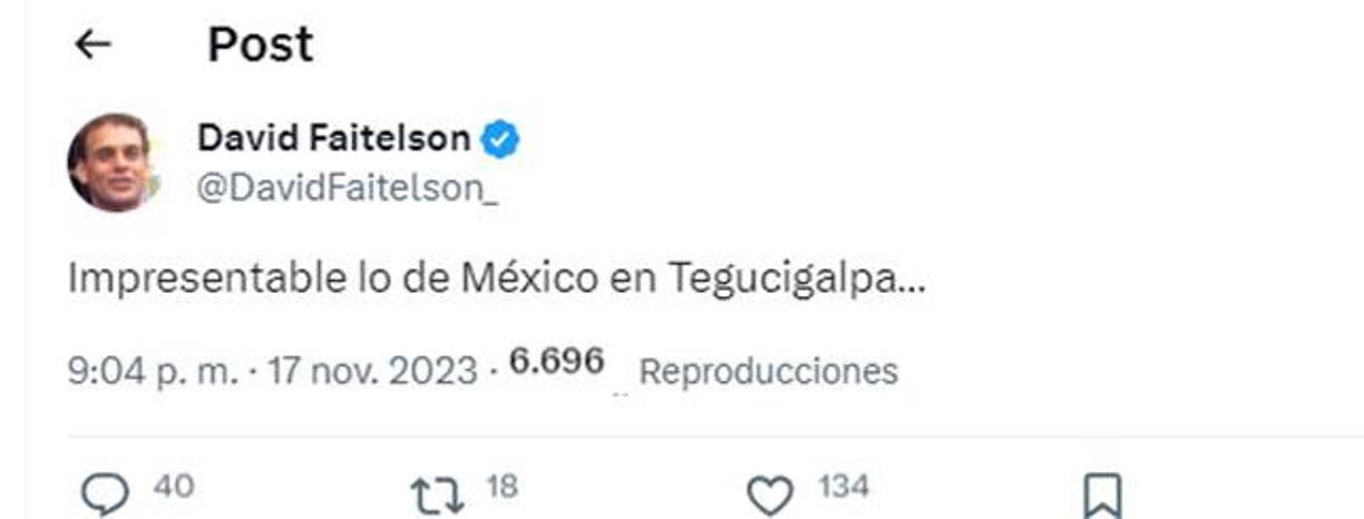 ”Impresentable lo de México en Tegucigalpa”, señaló molesto Faitelson.