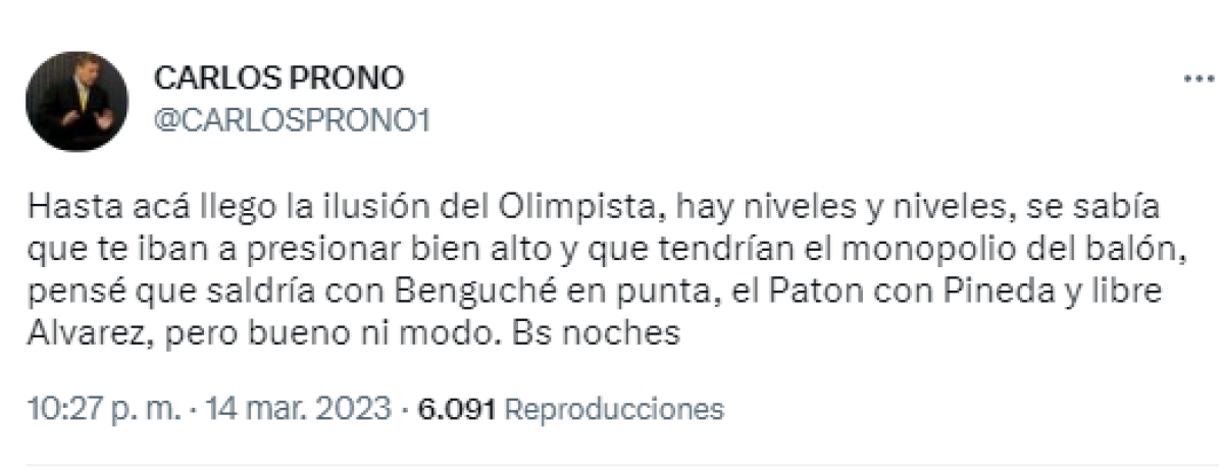 Carlos Prono, exjugador del Olimpia y ahora analista deportivo, destacó que “hay niveles y niveles”.