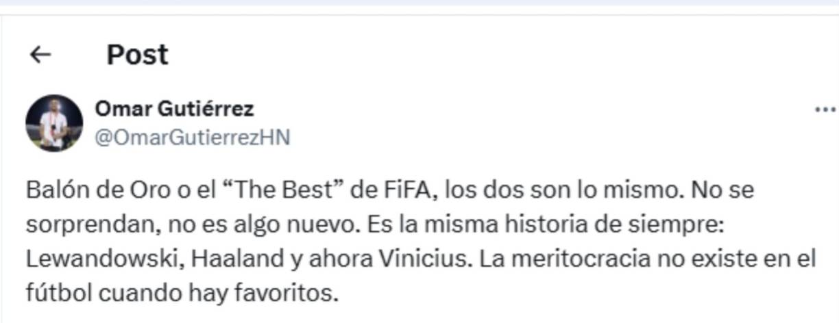 El joven periodista hondureño Omar Gutiérrez dejó su comentario.