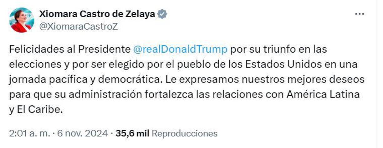 Xiomara Castro, presidenta de Honduras. 