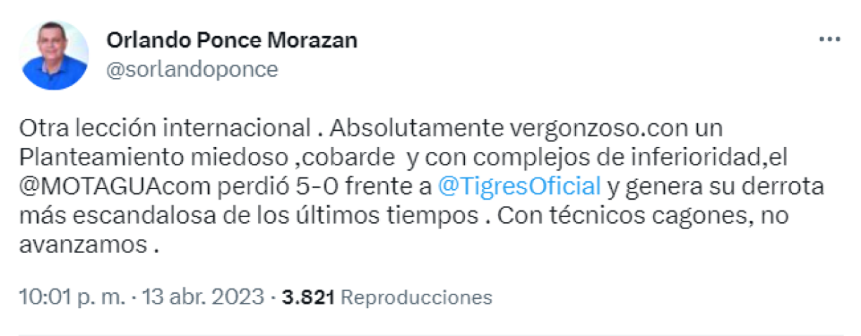 “Absolutamente vergonzoso”, fueron las palabras del relator Orlando Ponce y criticó el planteamiento de los azules. Además, atizó contra el entrenador Ninrod Medina.