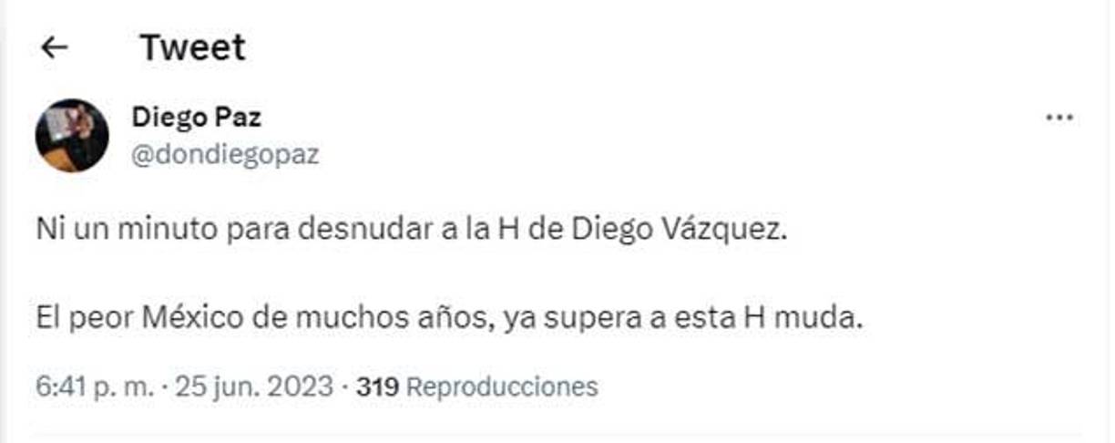 Diego Paz es un periodista hondureño que labora en TUDN de México: “Ni un minuto para desnudar a la H de Diego Vázquez.”