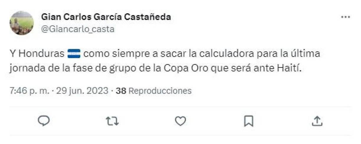 Gian Carlos Castañeda, periodista hondureño: “Como siempre a sacar la calculadora para la última jornada”.