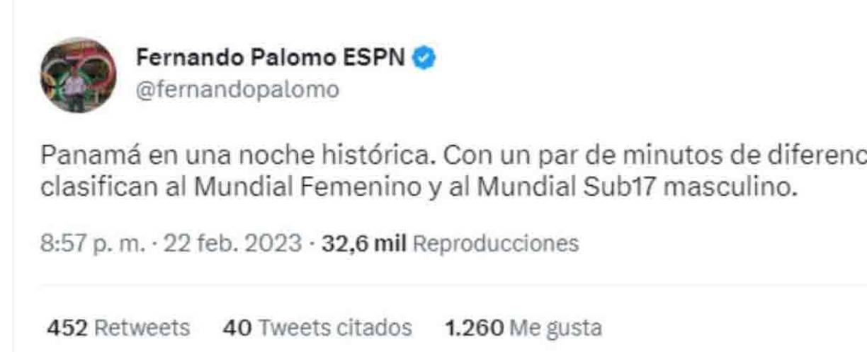 El reconocido periodista Fernando Palomo dio su punto de vista sobre el pase de Panamá al Mundial Sub-17.