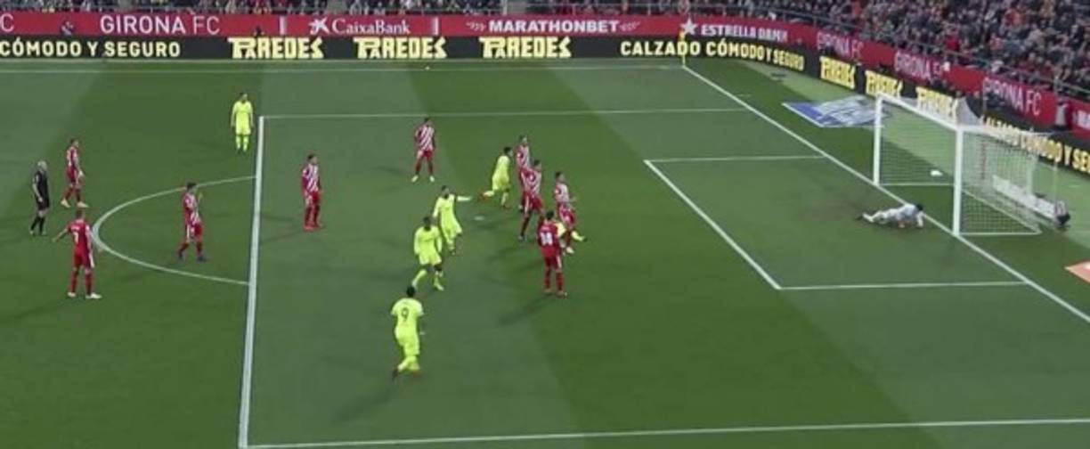 El lateral Nelson Semedo en el minuto 9 se encargó de abrir el marcador ante Girona. Nadie se esperaba un gol del defensor del Barcelona.