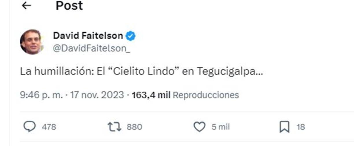 Faitelson se refirió al cielito lindo que se cantó en el estadio Nacional Chelato Uclés. 