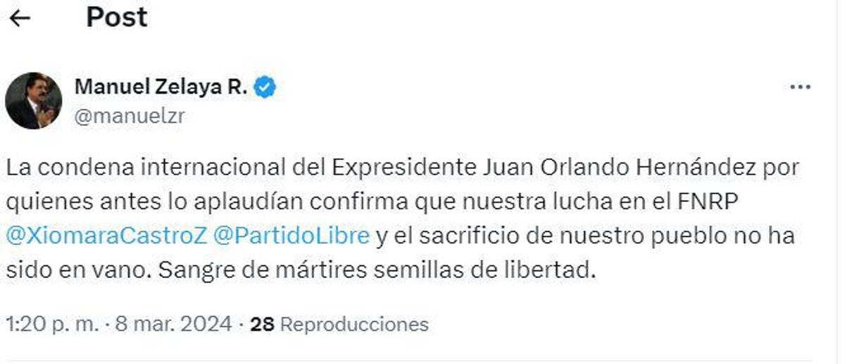 Manuel Zelaya, expresidente de Honduras entre 2006 y 2009. 