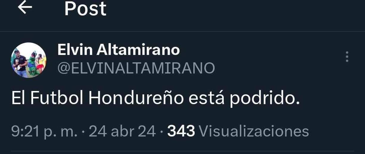 ”El fútbol hondureño está podrido”, dijo Elvin Altamirano. 