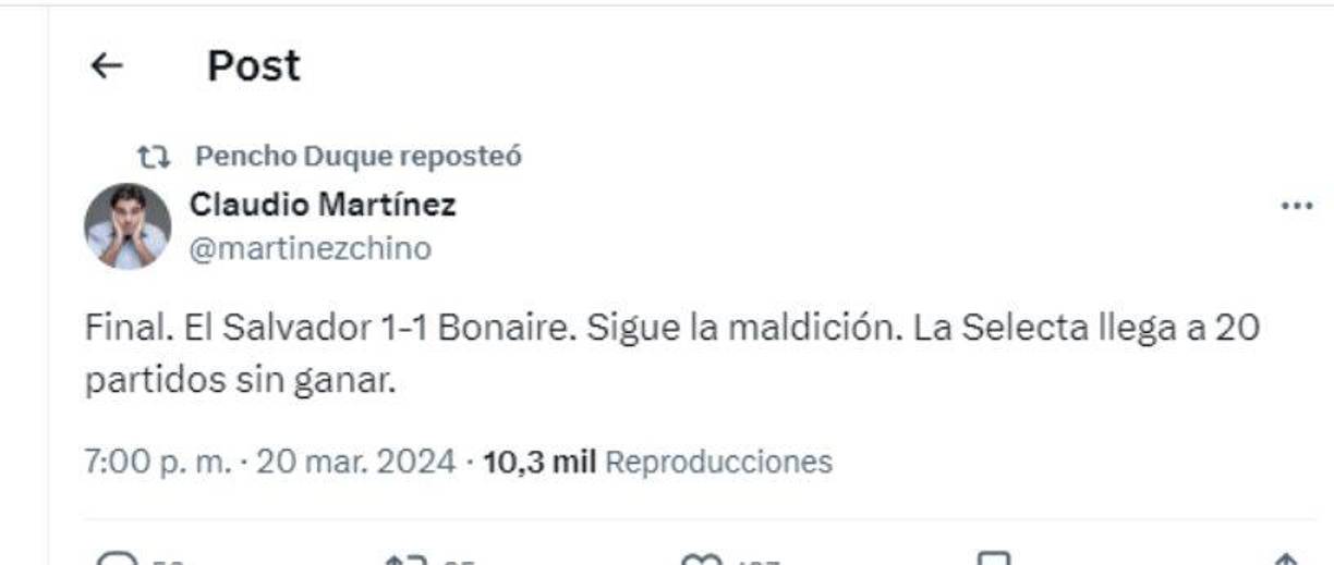 Periodistas de El Salvador dieron su punto de vista sobre el empate de su selección ante la débil Bonaire.