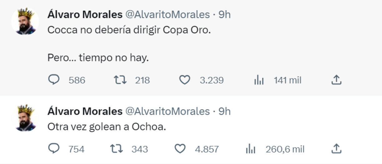 Para el polémico Álvaro Morales, Diego Cocca no debería dirigir la Copa Oro, pero ya no hay tiempo para definir a otro entrenador.