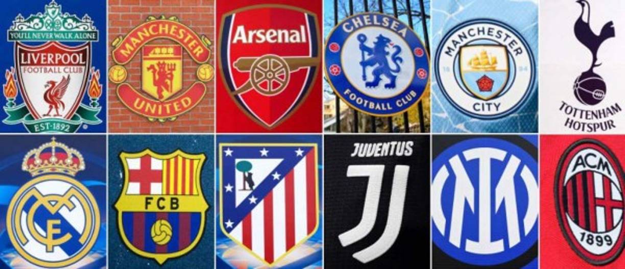 Liverpool, Manchester United, Arsenal, Chelsea, Manchester City, Tottenham, Real Madrid, Barcelona, Atlético, Juventus, Inter y Milan, fueron los 12 clubes fundadores de la Superliga Europea... Hoy, todo ha cambiado ya que seis equipos han renunciado al proyecto. Foto AFP.
