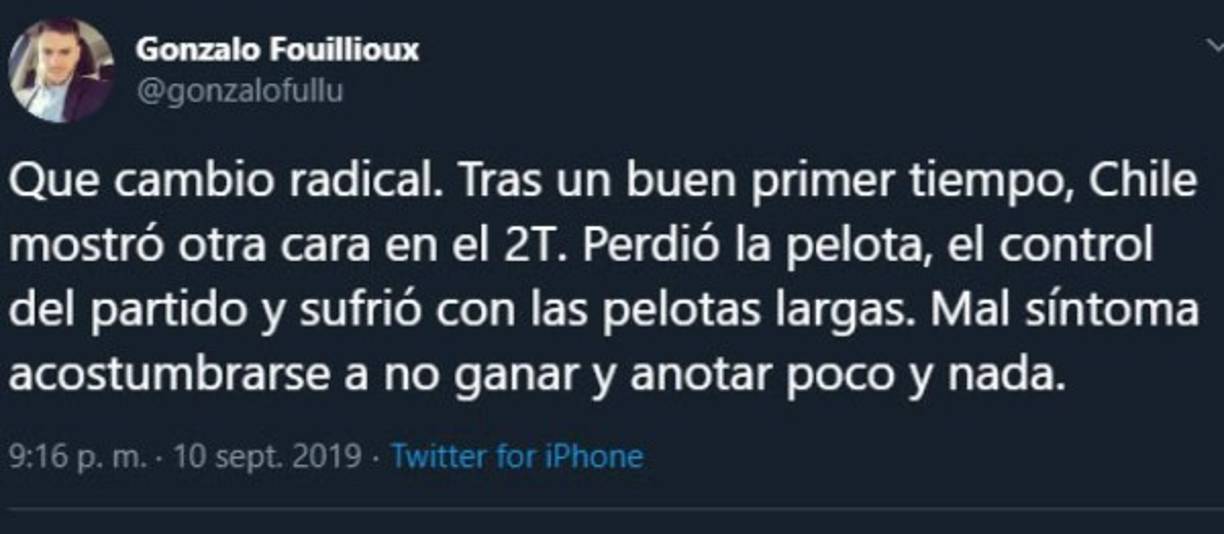 Los periodistas de Chile hablan que su selección fue superada en la segunda parte ante Honduras.