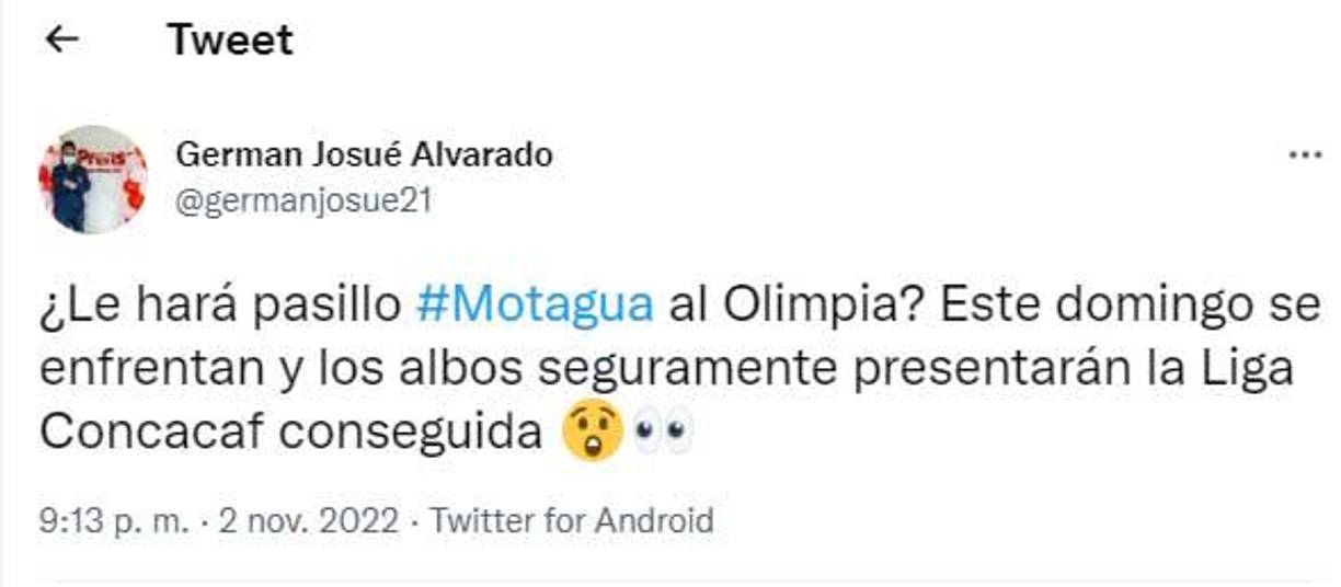 German Alvarado de Diario LA PRENSA también se pronunció sobre la posibilidad de un pasillo del Motagua al Olimpia. Ambos clubes se enfrentarán este domingo en San Pedro Sula.