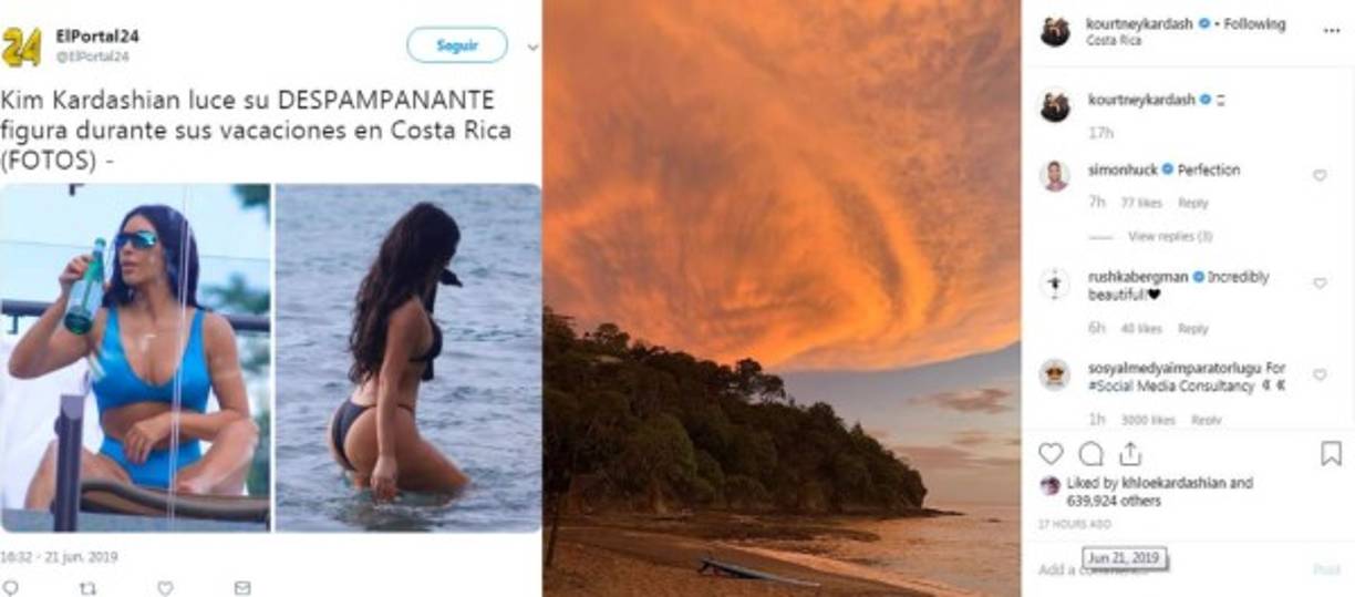 Kourtney y Kim Kardashian<br/><br/>Las famosas hermanas viajaron esta semana a Costa Rica para pasar algo de tiempo en familia en el bello país.