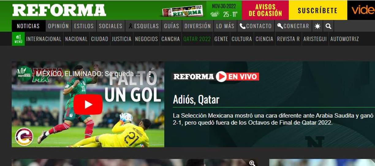Reforma dijo “Adiós a Qatar”