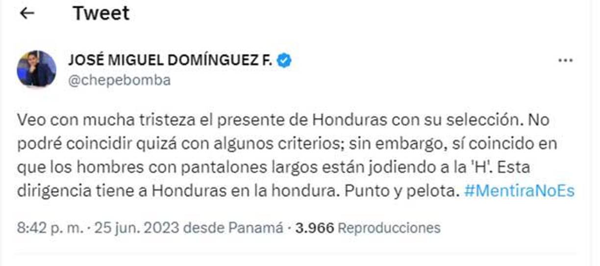 Chepe Bomba señaló a los directivos de Honduras por el rendimiento de la selección.