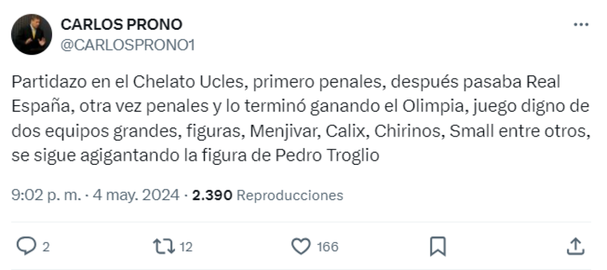 “Juego digno de dos equipos grandes”, comentó Carlos Prono sobre la serie entre Olimpia y Real España.