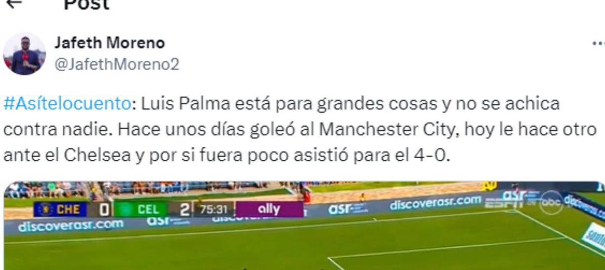 ”Luis Palma está para grandes cosas y no se achica contra nadie”, señaló el periodista Jafeth Moreno. 