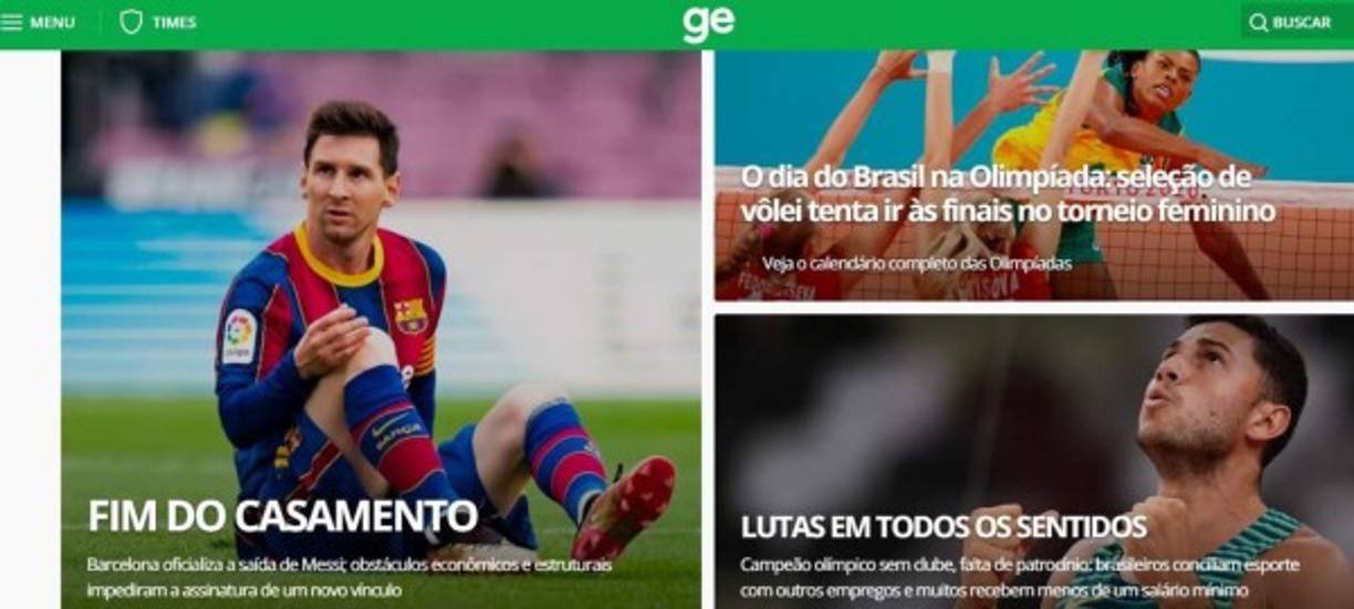 Globoesporte (Brasil) - “Fin del matrimonio”.