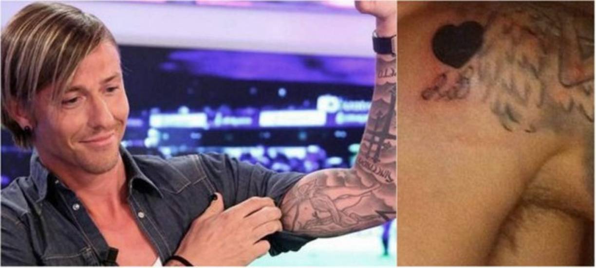Al exjugador del Real Madrid y de la selección española Guti no le costó tapar el nombre de su exnovia Noelia López, por el de su pareja actual y madre de su hijo, Romina Belluscio, de quien solo se tatuó las iniciales.