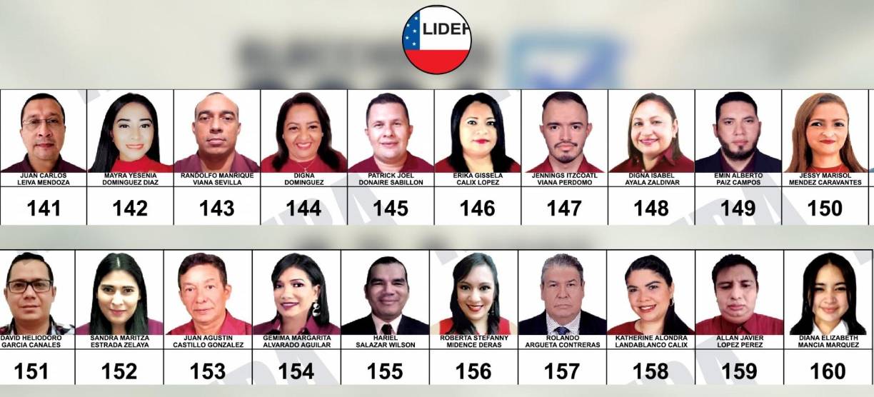 Planilla del Partido Lidehr | (Ampliar imagen si es necesario)