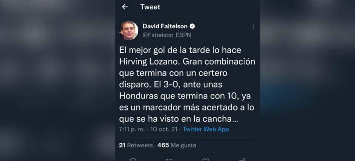 Faitelson señaló que el 3-0 de México sobre Honduras fue un marcador más acertado a lo que se vio en la cancha.