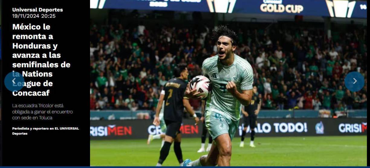 El Universal también se enfocó en la remontada en las semifinales. 