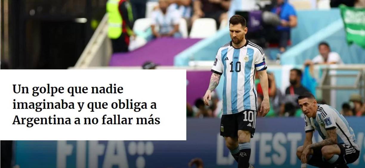 La Gaceta destacó que “nadie se imaginaba” que se arrancaría el Mundial con una derrota.