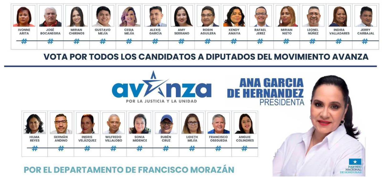 Ana García mencionó que es totalmente falsa los integrantes de la planilla en la papeleta a diputados por su movimiento en el departamento de Francisco Morazán.