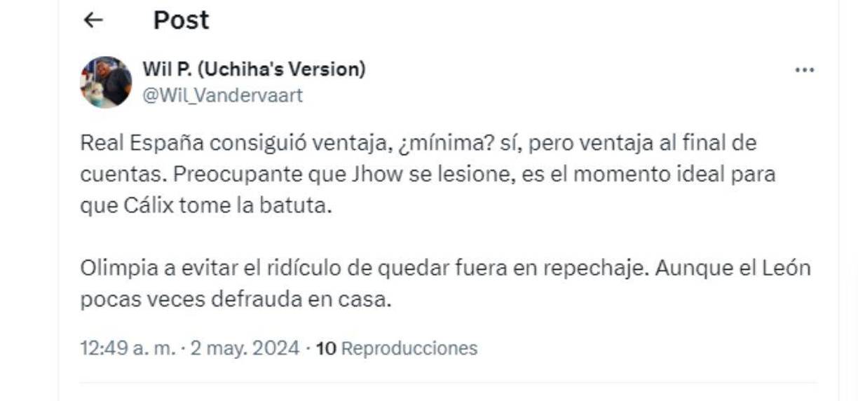 ”Olimpia a evitar el ridículo de quedar fuera en repechaje”, fue otro de los mensajes. 