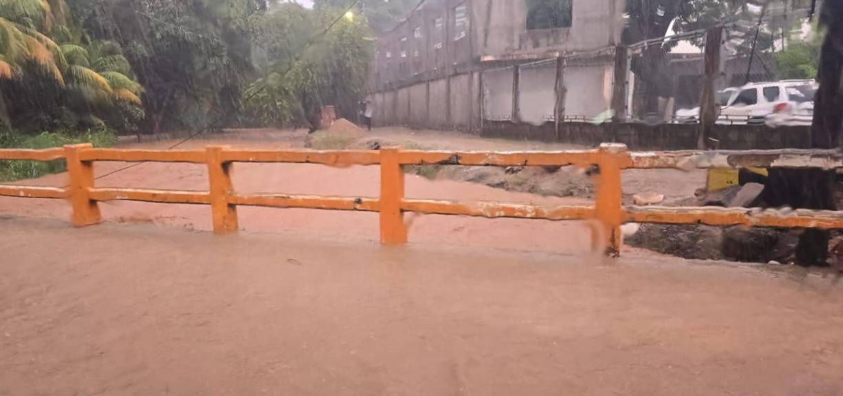 Los puentes fueron rebasados por la cantidad de agua.