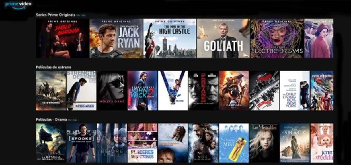 2. AMAZON PRIME VIDEO<br/>Funciona de manera muy parecida a Netflix. Puedes suscribirte gratuitamente por un mes y descargar las películas que quieras durante ese tiempo. <br/>De la misma forma, hay que cancelar la suscripción luego de expirar el período gratuito.