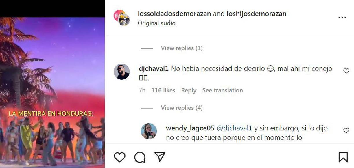 Mientras que el productor DJ Chaval comentó que “No había necesidad de decirlo, mal ahí mi conejo”. 