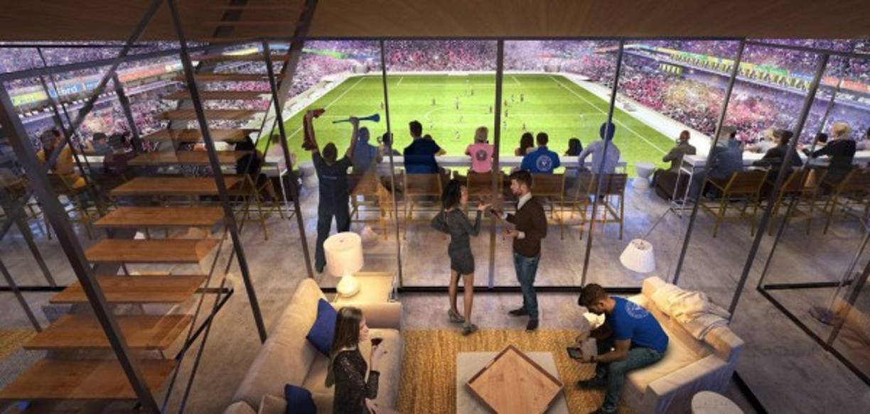 Así será uno de los sectores de palco del nuevo estadio que se tendrá en Miami, Estados Unidos.