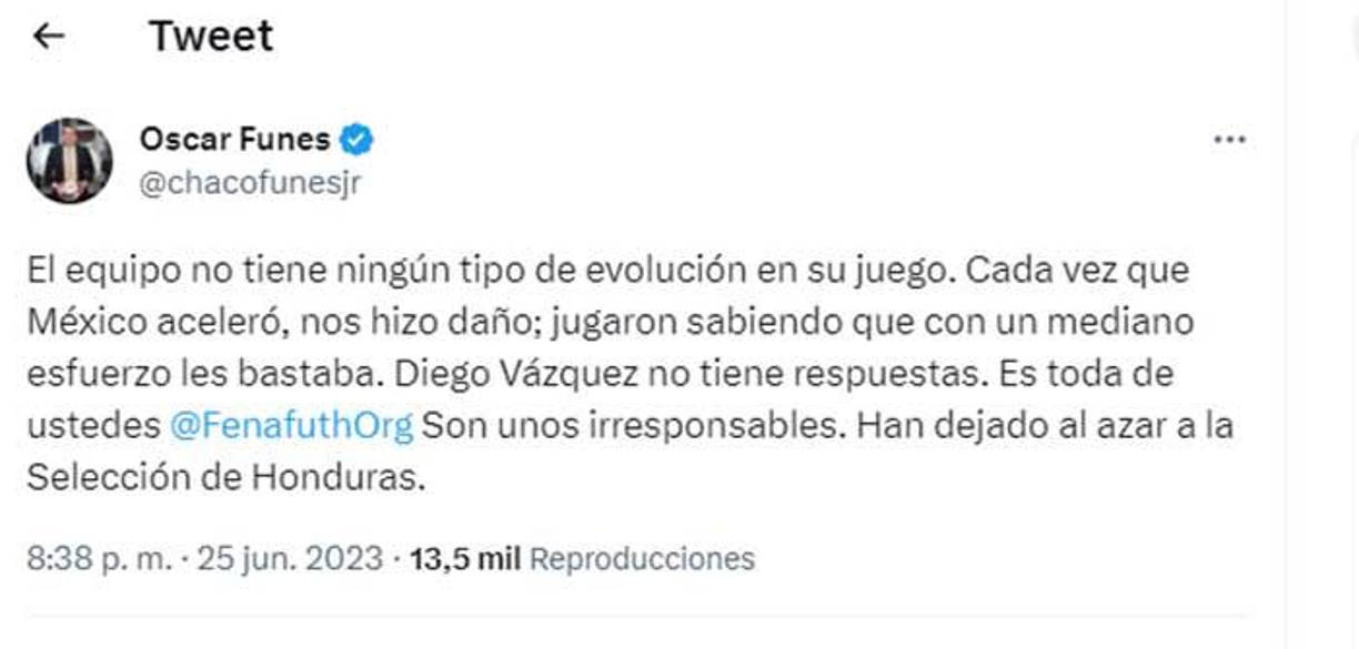 ”Chaco” Funes de Tigo Sports compartió sus análisis en sus redes sociales.