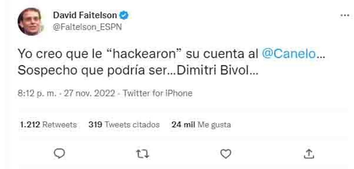 David Faitelson y Canelo causaron revuelo en Twitter con sus mensajes.