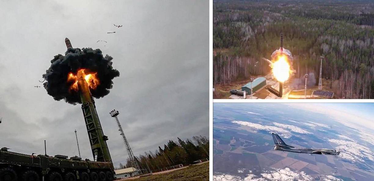 Rusia exhibió ante sus enemigos este miércoles las maniobras de sus fuerzas nucleares estratégicas “Grom” (Trueno) en un nuevo desafío a Occidente, mientras se ralentiza la contraofensiva ucraniana en el sur del país.