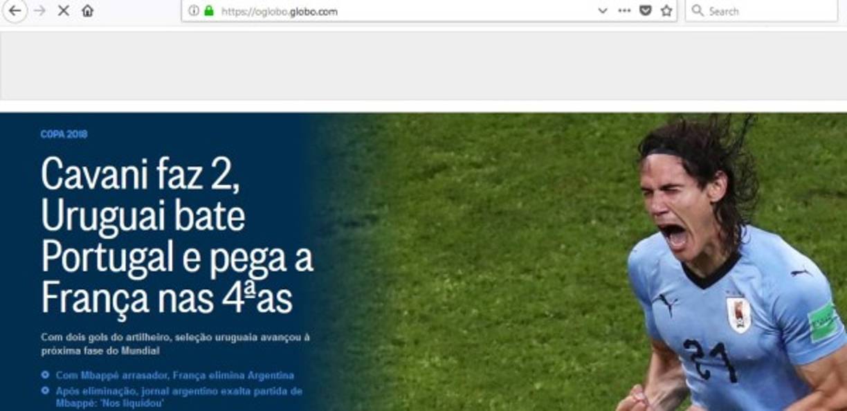 Los medios de Brasil han destacado la victoria de Uruguay.