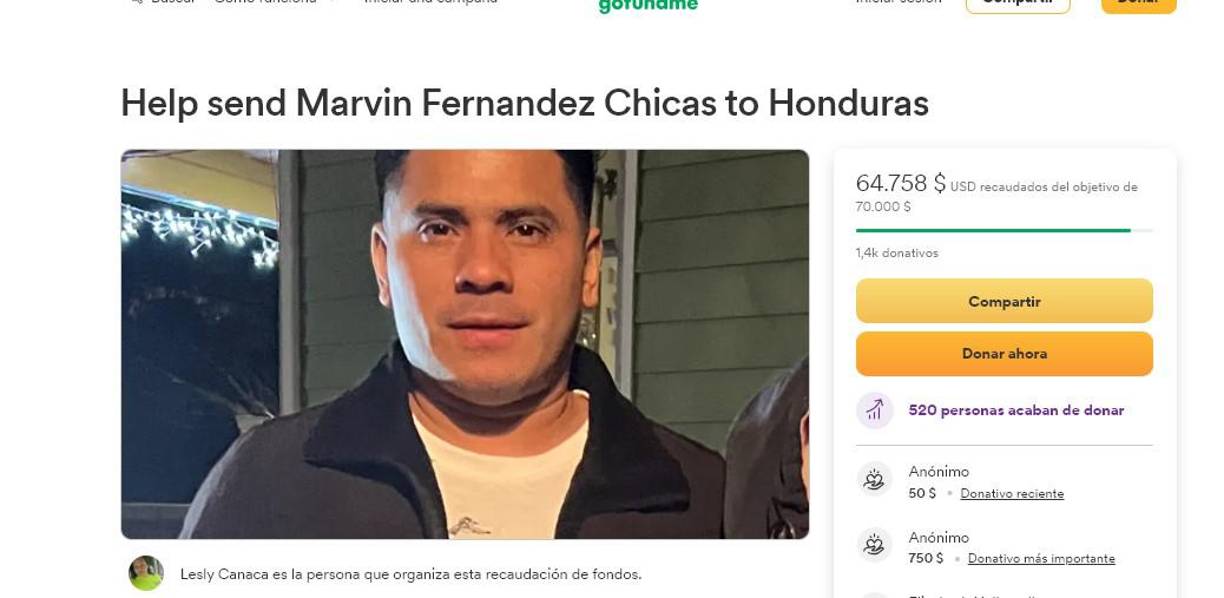 “Marvin era un gran trabajador y un excelente padre”, aseguró su cuñada Lesly Canaca en una publicación hecha en la fondeadora en línea GoFundMe donde la familia <b>intenta recaudar $70,000</b> para regresar el cuerpo de Fernández a su natal Honduras y apoyar a su hijo.