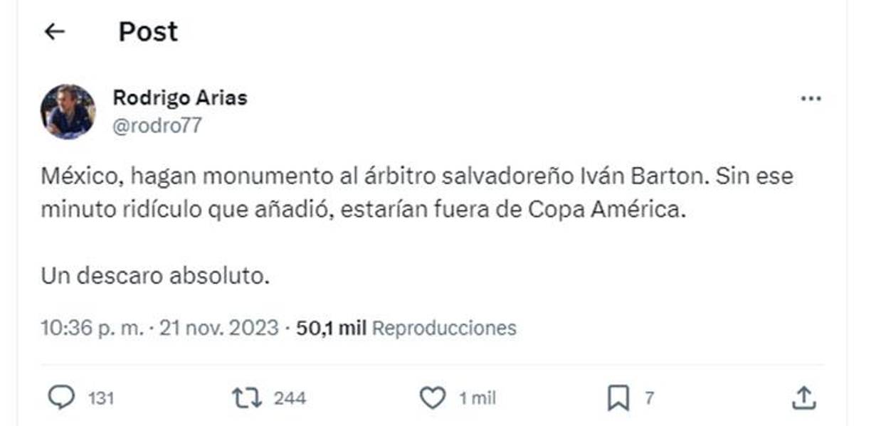 Rodrigo Arias de El Salvador: “Un descaro absoluto”.