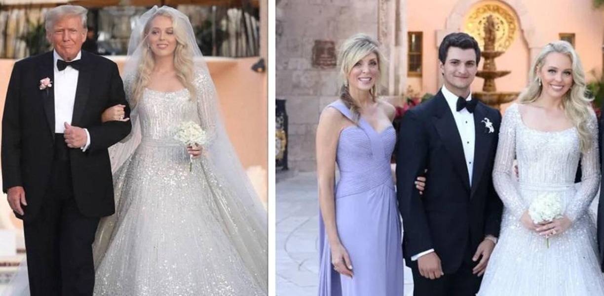 Tiffany Trump, la hija menor del expresidente de EEUU Donald Trump, se casó el sábado con el empresario de origen libanés Michael Boulos, en una fastuosa ceremonia y recepción celebrada en la residencia paterna en Florida con unos 500 invitados como testigos.